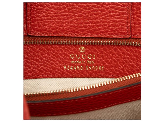 Gucci Swing Tote Klein aus rotem Kalbsleder - Ansicht 5