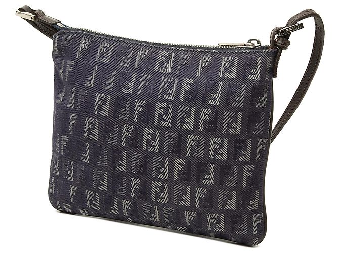 Borsa a tracolla Fendi Blue Zucchino Denim - vista 2