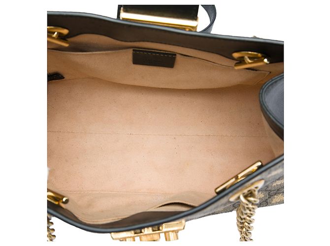 Borsa Tote Gucci Beige Small GG Supreme Bee Padlock - vista 4