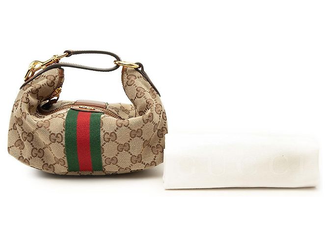 Gucci Mini Vanity aus beigem GG Canvas mit Web-Streifen - Ansicht 7