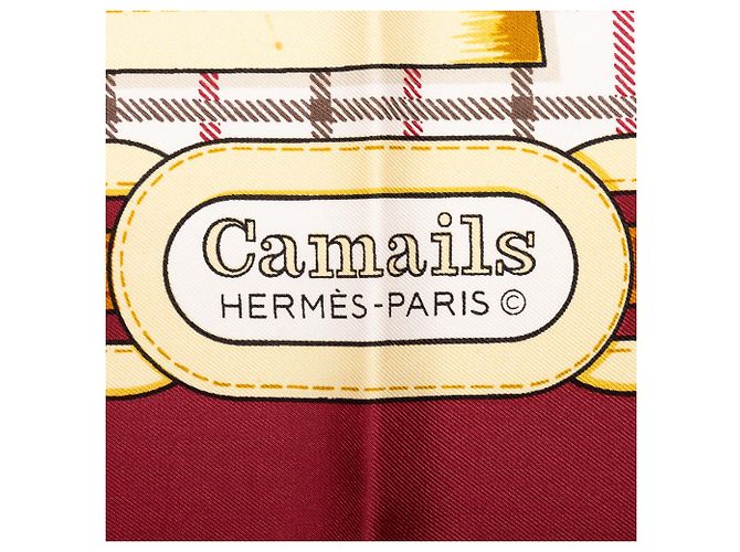 Foulard di seta Hermès Red Camails - vista 3