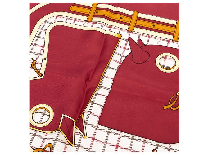 Foulard di seta Hermès Red Camails - vista 5