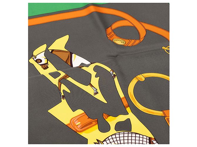 Foulard di seta Hermès Gray Tout en Carre 90 - vista 7