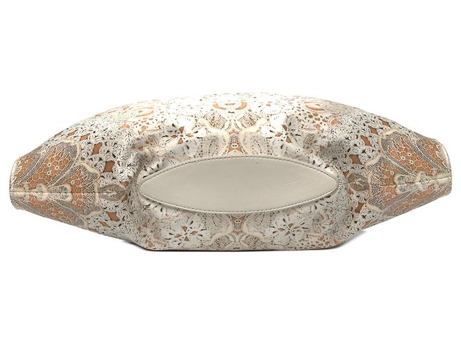 Clutch Alexander McQueen White Medium Satin De Manta Printed - vista 4