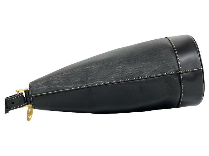 Borsa a secchiello Burberry in pelle di vitello nera - vista 6