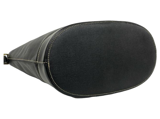 Borsa a secchiello Burberry in pelle di vitello nera - vista 8