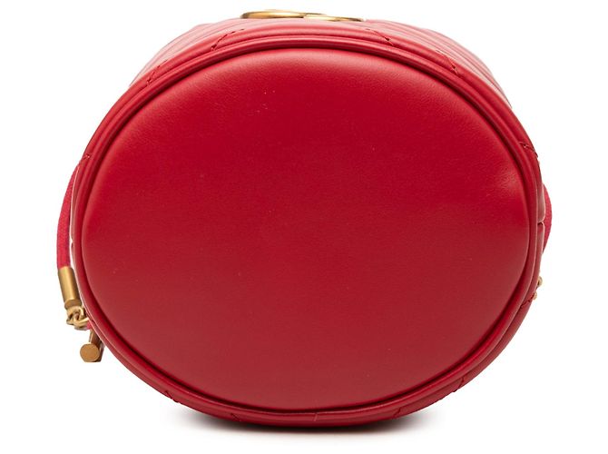 Borsa secchiello Gucci Red Small GG Marmont Matelassé in pelle di vitello - vista 3