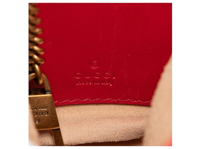 Borsa secchiello Gucci Red Small GG Marmont Matelassé in pelle di vitello - vista 5