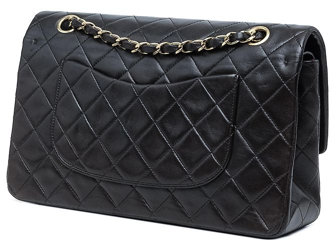 Chanel Black Medium Classic Lambskin Double Flap - vista 2