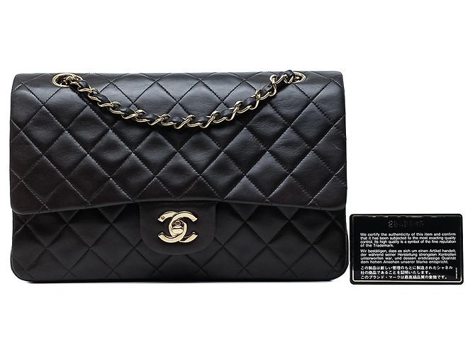 Chanel Black Medium Classic Lambskin Double Flap - vista 7