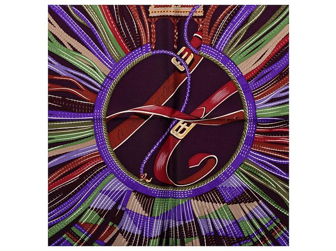 Hermès Purple Ceintures Et Liens Seidentuch 90 - Ansicht 2