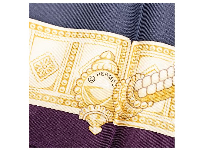 Hermès Purple Ceintures Et Liens Seidentuch 90 - Ansicht 4