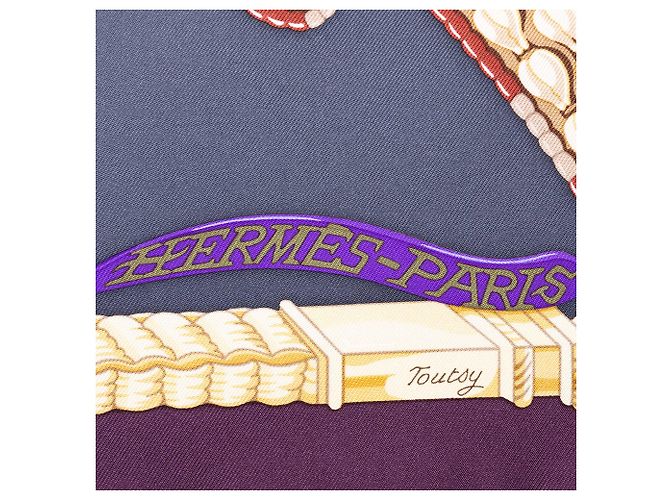 Hermès Purple Ceintures Et Liens Seidentuch 90 - Ansicht 5