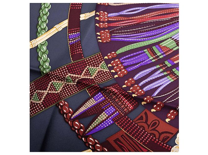 Hermès Purple Ceintures Et Liens Seidentuch 90 - Ansicht 6