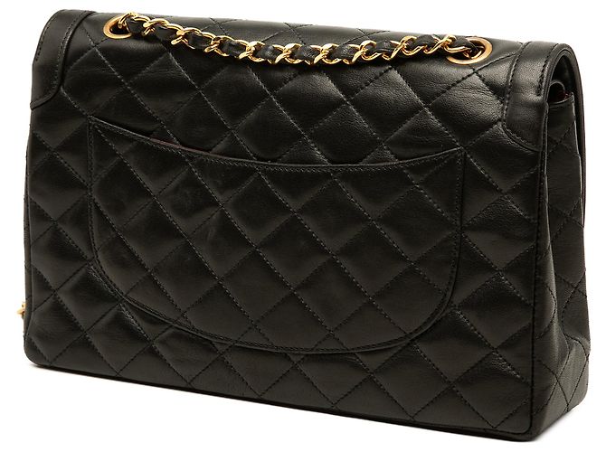 Chanel Black Limited Edition Paris Medium CC Quilted Lambskin Double Flap - Ansicht 2