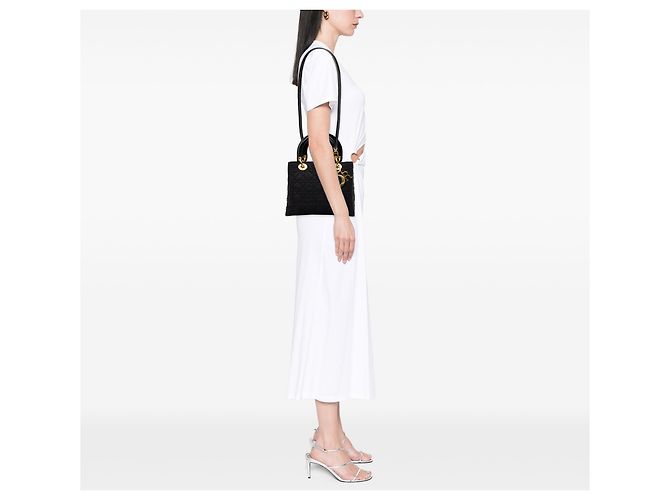 Dior Black Medium Nylon Cannage Lady Dior - Ansicht 6