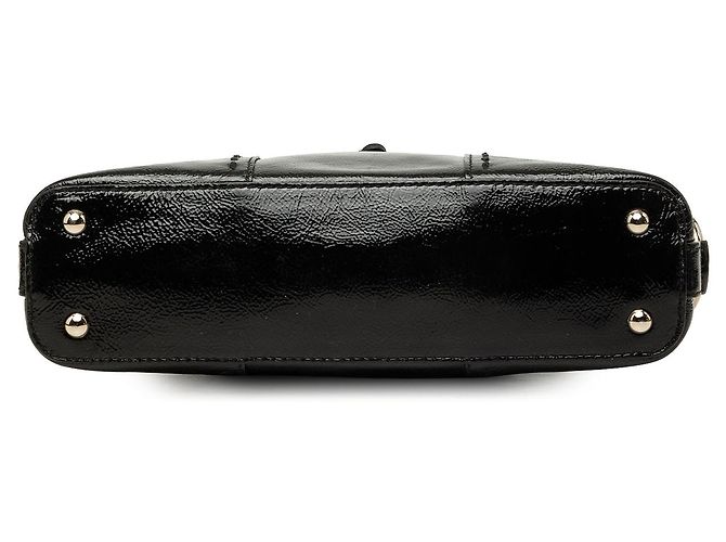 Autre Marque Borsa a mano Saint Laurent Muse Mini in pelle verniciata stropicciata nera - vista 3