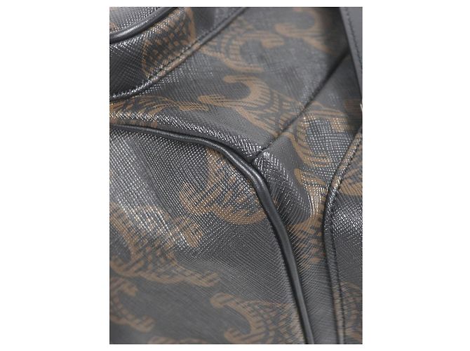 Céline Mochila Celine Large Triomphe de lona revestida marrón - vista 7
