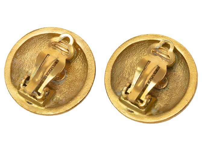 Orecchini a clip Chanel Gold CC placcati in oro - vista 2