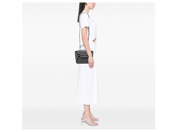 Belt Bag Céline Celine Bolsa Cinto Nano em Pele de Bezerro Grão Cinza - vista 6