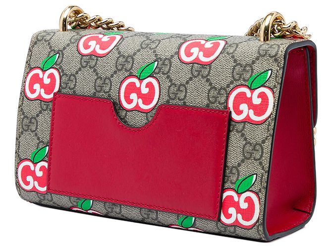 Gucci Beige Small GG Supreme Apple Padlock Crossbody - vista 2