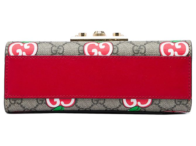 Gucci Beige Small GG Supreme Apple Padlock Crossbody - vista 3
