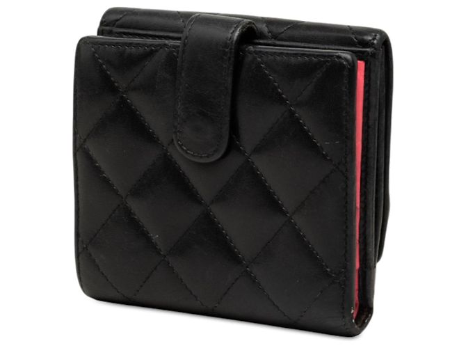 Chanel Black CC Quilted Lambskin Cambon Ligne Small Flap Wallet - Ansicht 2