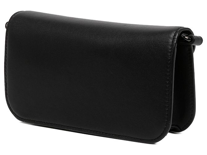 Borsa Satchel VLogo Loco Valentino Piccola in Vitello Nero - vista 2