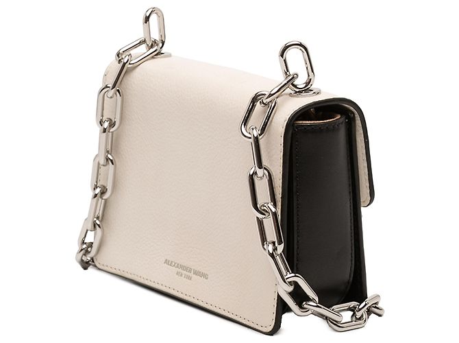 Alexander Wang Bolsa Tiracolo Hook em couro bicolor White Small - vista 2