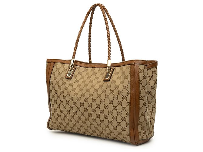 Bolso Tote Gucci Bella de lona GG beige - vista 2