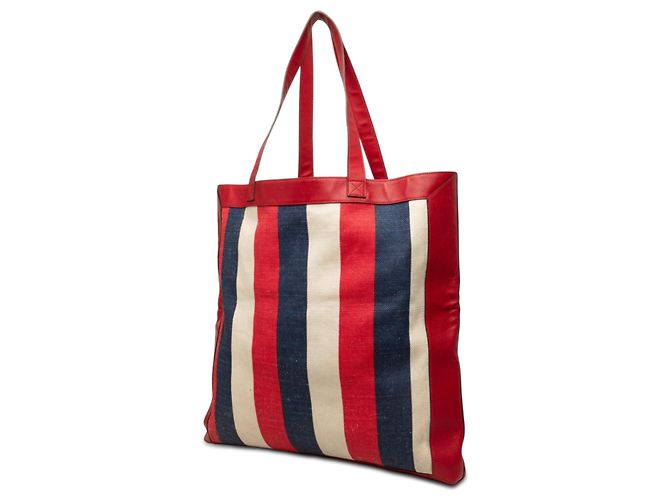 Borsa Tote Gucci Baiadera a righe in tela rossa - vista 2