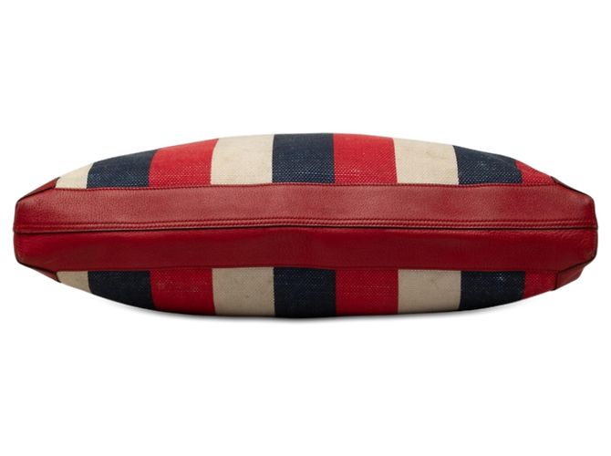 Borsa Tote Gucci Baiadera a righe in tela rossa - vista 3