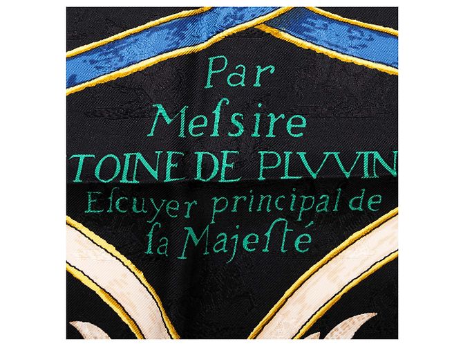 Foulard in seta jacquard Hermès Black L Instruction Du Roy 90 - vista 3