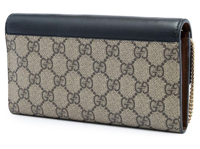 Padlock Portafoglio a catena Gucci Beige GG Supreme con lucchetto - vista 2