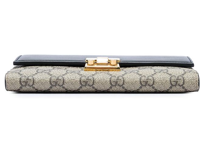 Padlock Portafoglio a catena Gucci Beige GG Supreme con lucchetto - vista 3