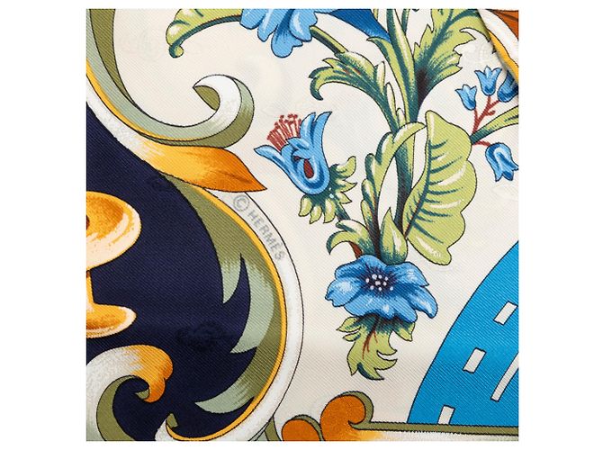 Foulard di seta Hermès Blue Orgauphone Et Autres Mecaniques 90 - vista 6