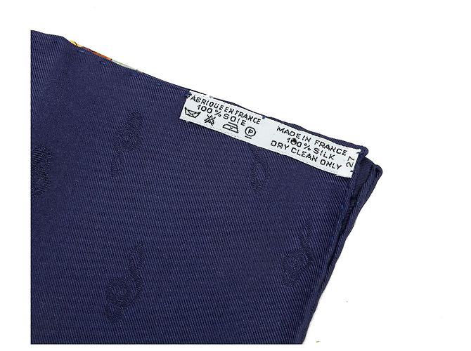 Foulard di seta Hermès Blue Orgauphone Et Autres Mecaniques 90 - vista 7