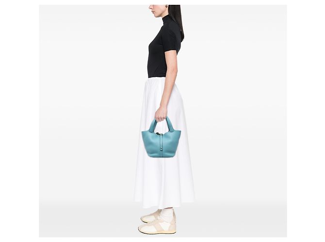 Hermès Blue Clemence Picotin Lock 18 - vista 6