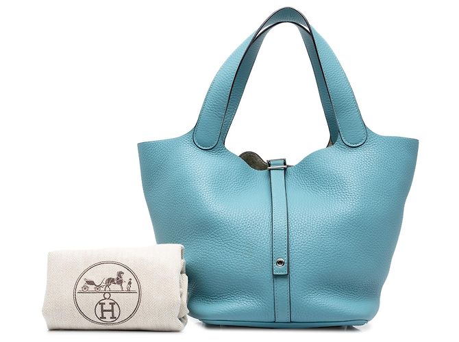 Hermès Blue Clemence Picotin Lock 18 - vista 7