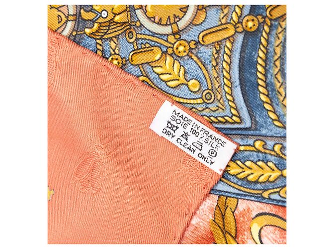 Foulard di seta Hermès Orange Napoleon 90 - vista 6