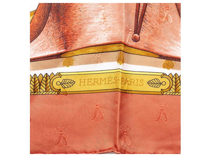 Foulard di seta Hermès Orange Napoleon 90 - vista 8