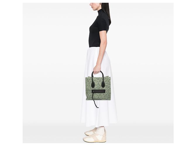 Céline Celine Green Medium Tweed Phantom Luggage Tote - vista 5