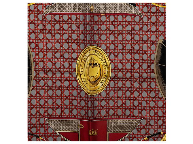 Pañuelo de seda Hermès White Les Voitures A Transformation 90 - vista 5