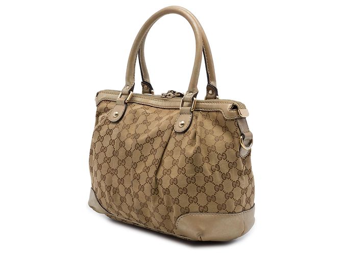 Borsa Satchel Gucci Beige GG Canvas Sukey - vista 2