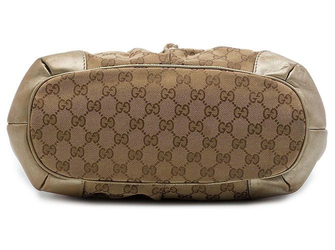 Borsa Satchel Gucci Beige GG Canvas Sukey - vista 3