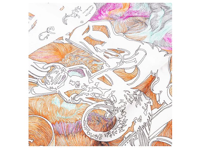 Foulard di seta Hermès Purple Brides de Gala Finesse 90 - vista 6