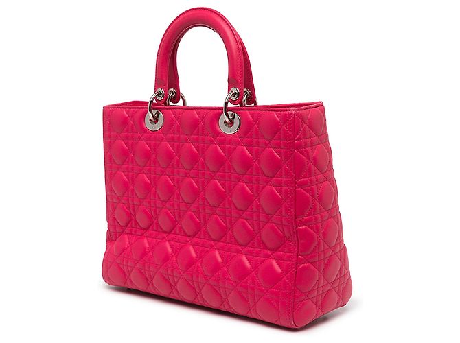 Dior Pink Large Lambskin Cannage Lady Dior - vista 2
