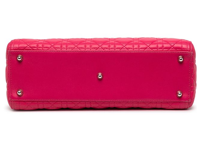 Dior Pink Large Lambskin Cannage Lady Dior - vista 3