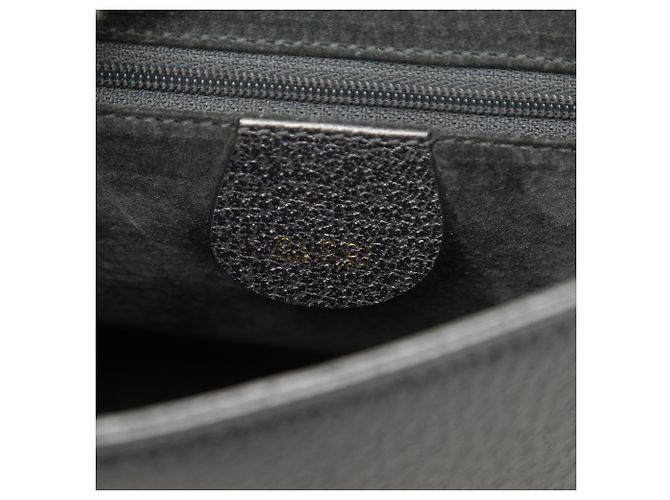 Bolsa Gucci em couro preto com alça Bamboo - vista 5