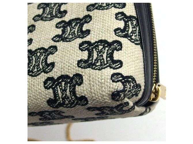 Céline Celine Triomphe All-Over Chain Clutch Bag - view 10